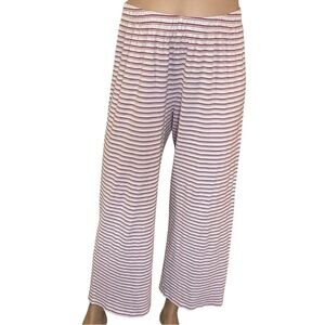 LAKE Pajama Pants Striped Lounge Cotton Minimalist Pink White Size Extra Large